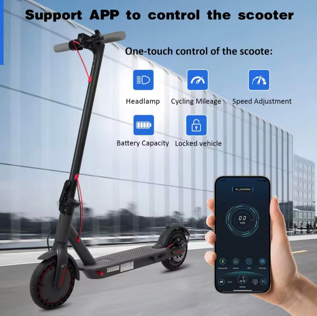 ES80/M365 X1 Electric Scooter 36V 10.5Ah 500W Motor 35KM Long Range 31KM/H 8.5Inch Solid Tires Foldable Smart APP EScooter