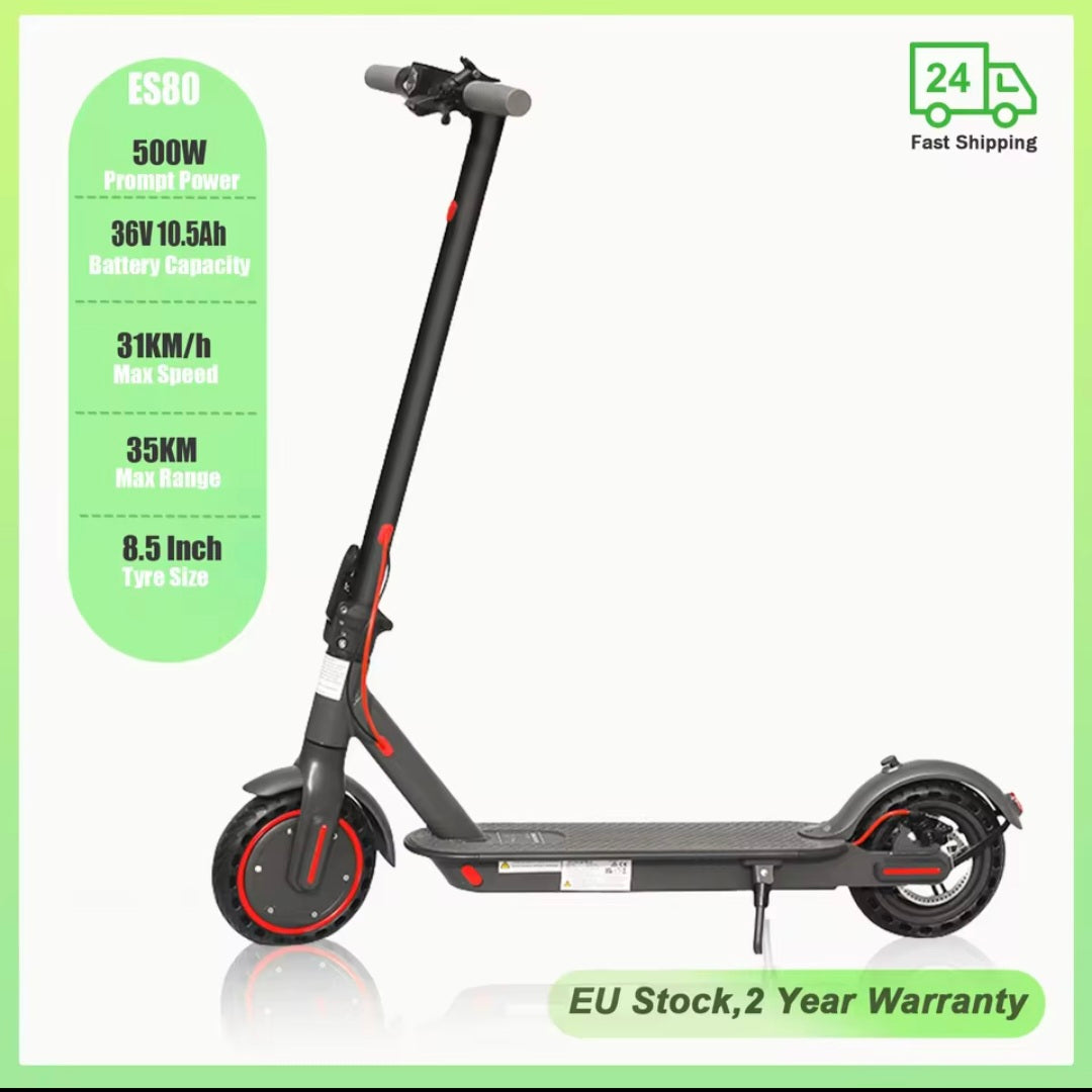 ES80/M365 X1 Electric Scooter 36V 10.5Ah 500W Motor 35KM Long Range 31KM/H 8.5Inch Solid Tires Foldable Smart APP EScooter