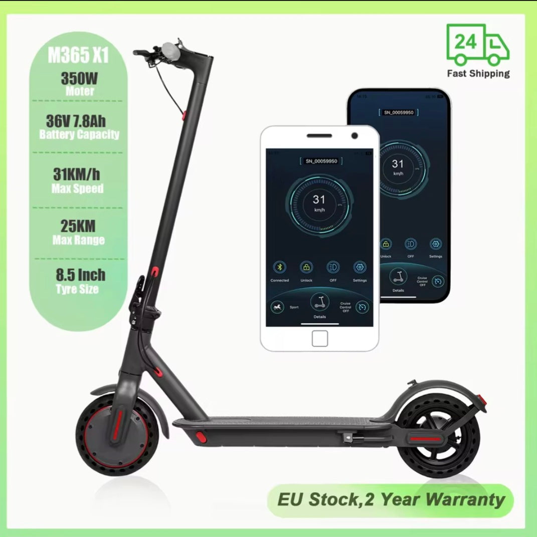 ES80/M365 X1 Electric Scooter 36V 10.5Ah 500W Motor 35KM Long Range 31KM/H 8.5Inch Solid Tires Foldable Smart APP EScooter