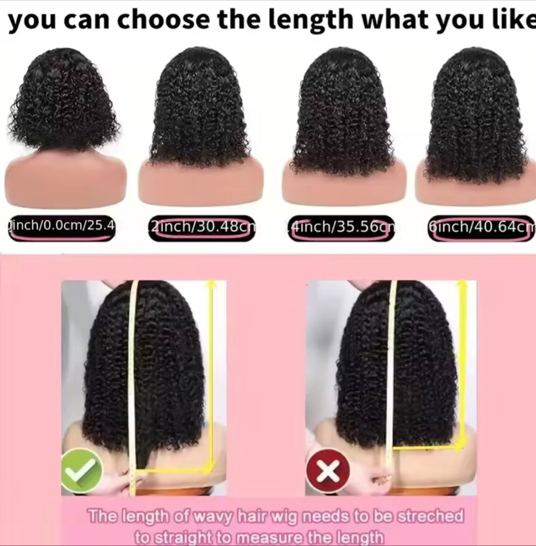 4x4 Put On And Go Glueless Bob Wigs Human Hair Curly For Women Pre Plucked Pre Cut Lace Ready To Wear Kinky Curly Lace Front Wig